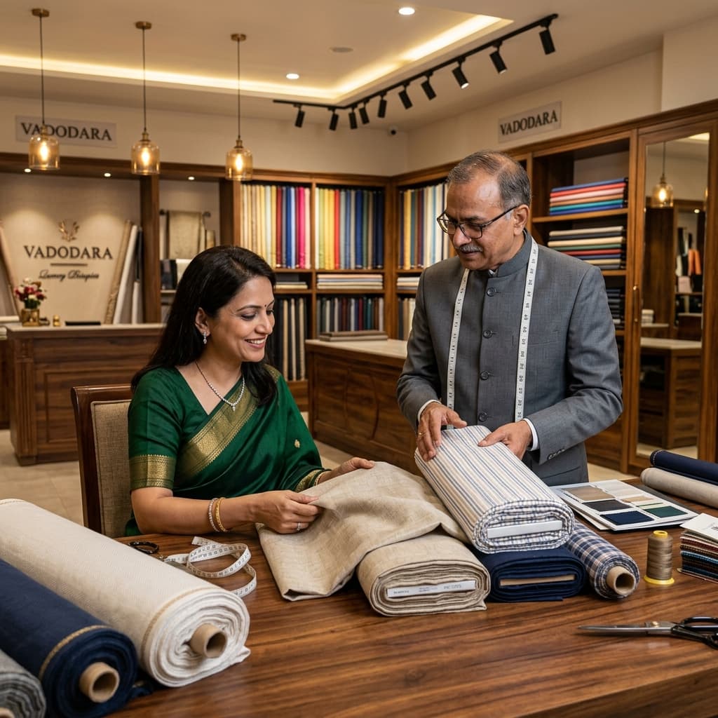 Assisting customers with fabric selection